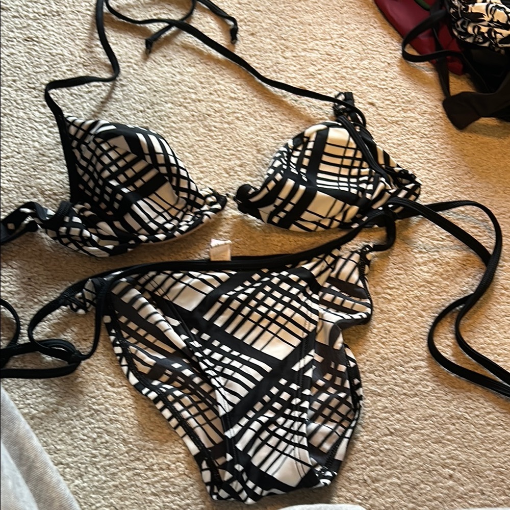Victoria's Secret Black and White Plaid Bikini